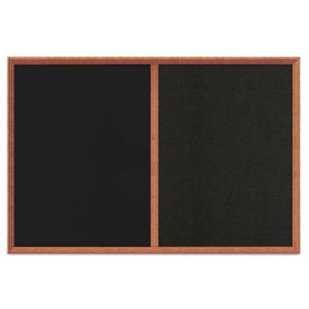 UNITED VISUAL PRODUCTS Enclosed Corkboard, 1 Door, 48"x36", 4" Fra UV3423-BRONZE-CLOUD